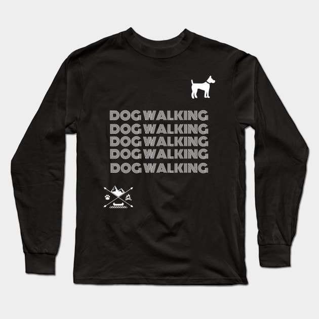 Dog walking Long Sleeve T-Shirt by Marley Moo Corner